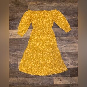 Blush Yellow Floral Long Sleeve Dress